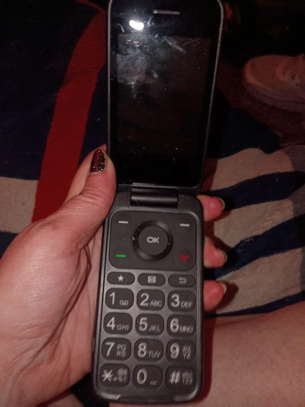 Gray Flip Phone with External Display